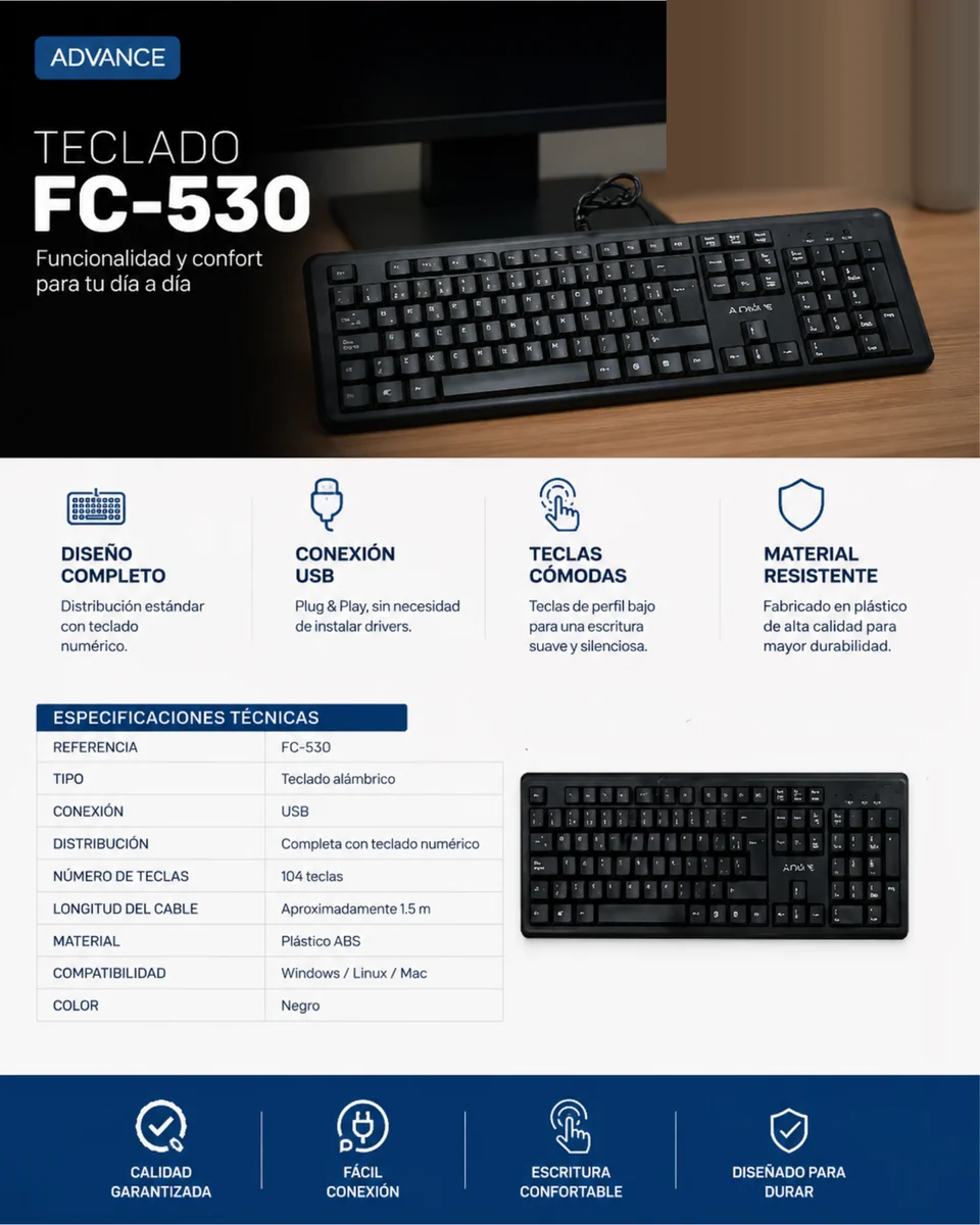 TECLADO WEIBO - FC-530