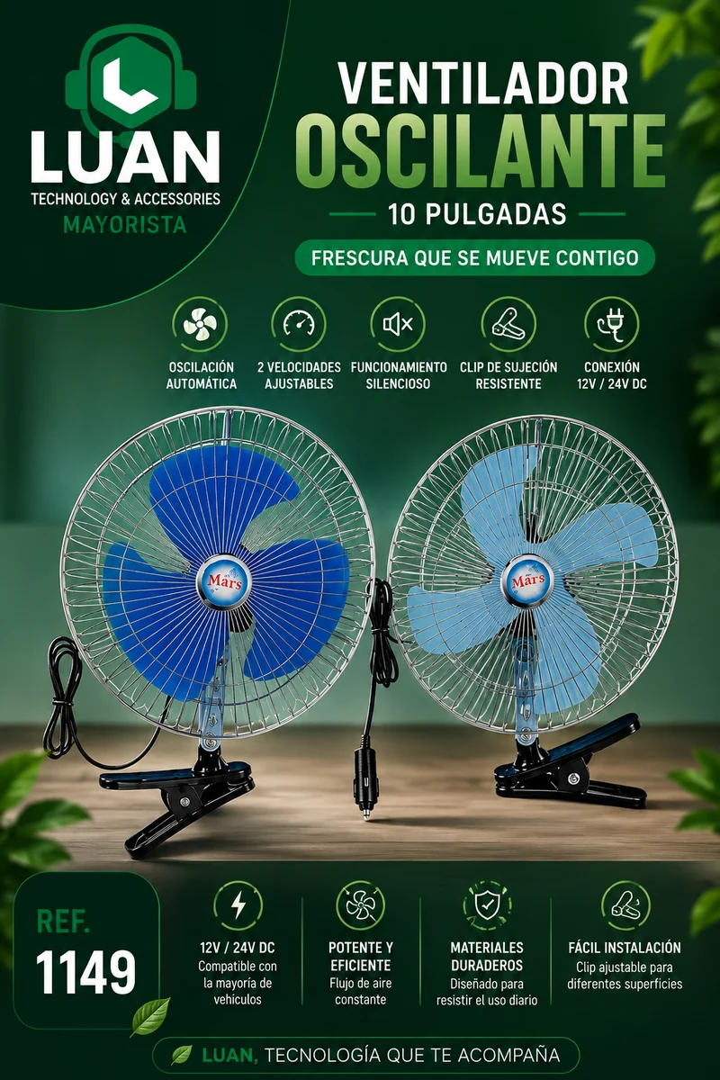 VENTILADOR DE CARRO 10" OSCILLATING FAN - FS-10C