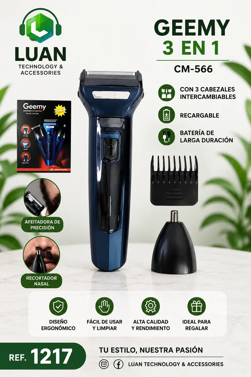 MAQUINA DE AFEITAR GEEMY 3 EN 1