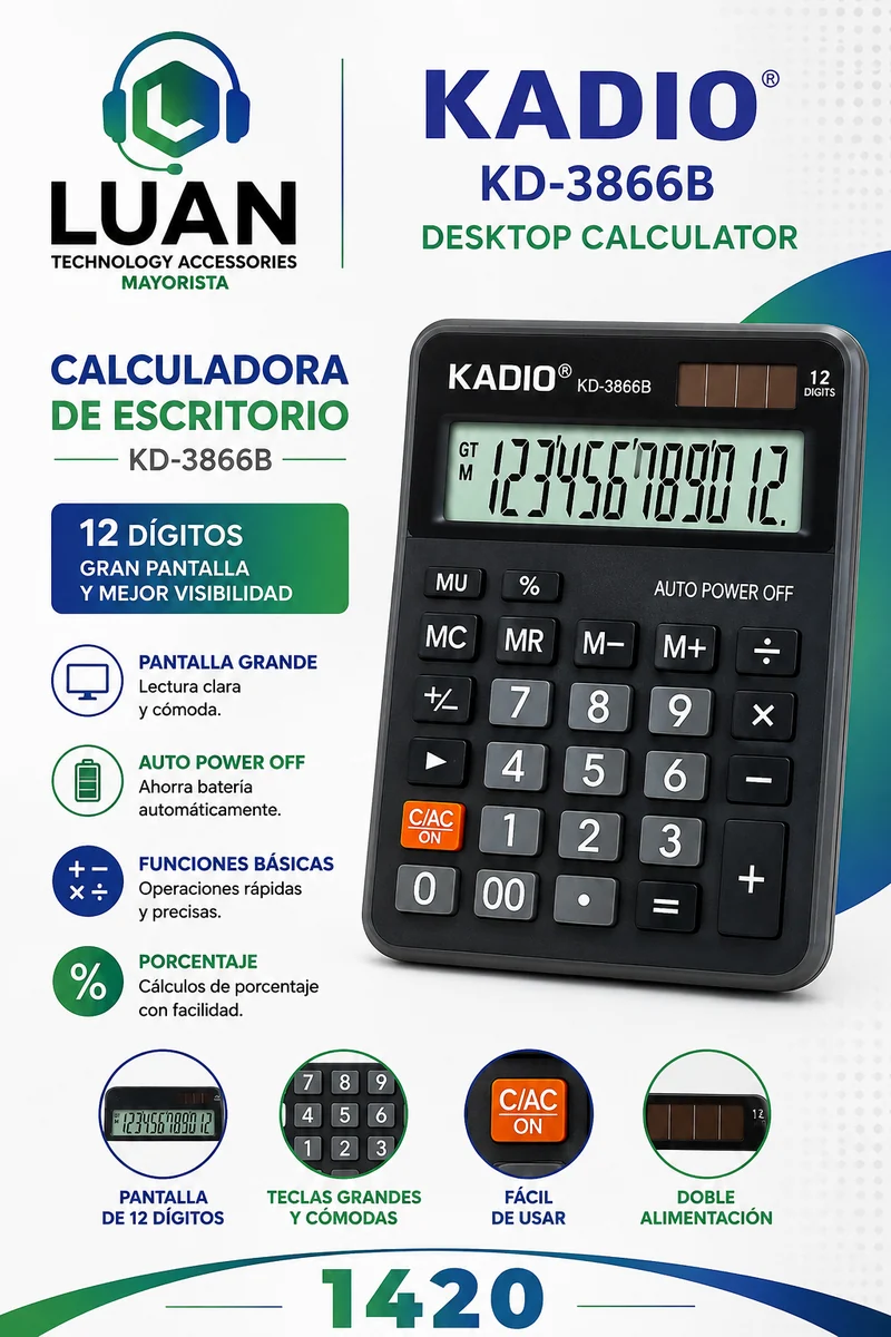 CALCULADORA KADIO KD-3866B