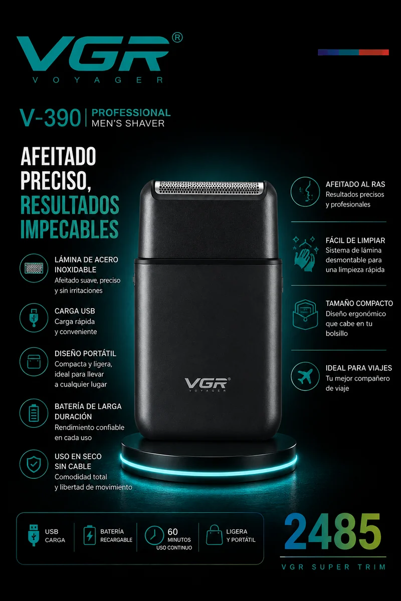 MAQUINA DE AFEITAR VGR V-390