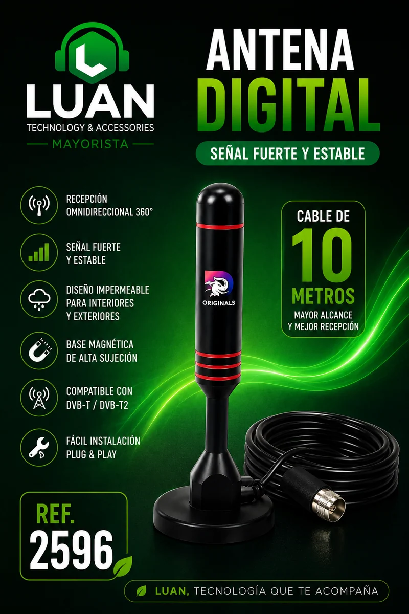 ANTENA DIGITAL 10M CON BASE MAGNETICA