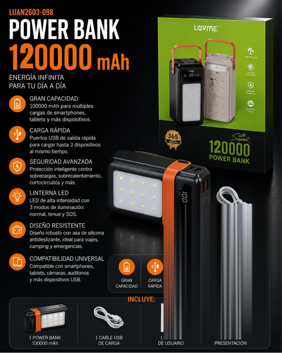 POWER BANK OARIMO 120000
