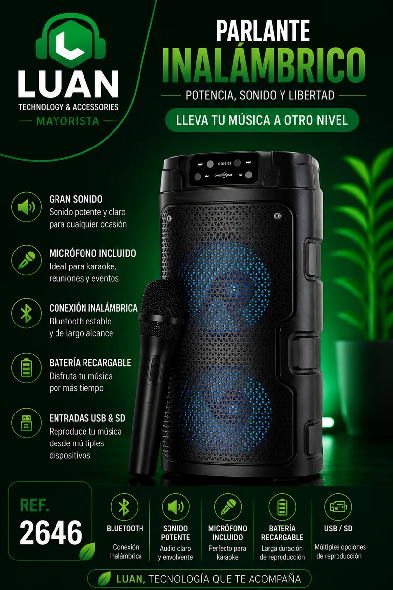 PARLANTE GREATNICE GTS-2128 CON MICROFONO