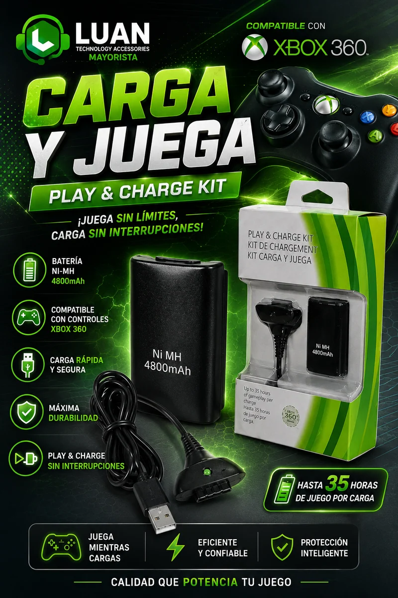 CARGA Y JUEGA PARA XBOX 360 X-B
