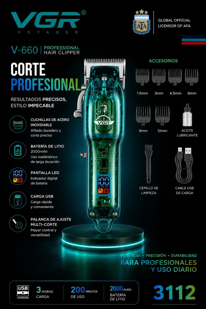 MAQUINA DE PELUQUEAR VGR V-660