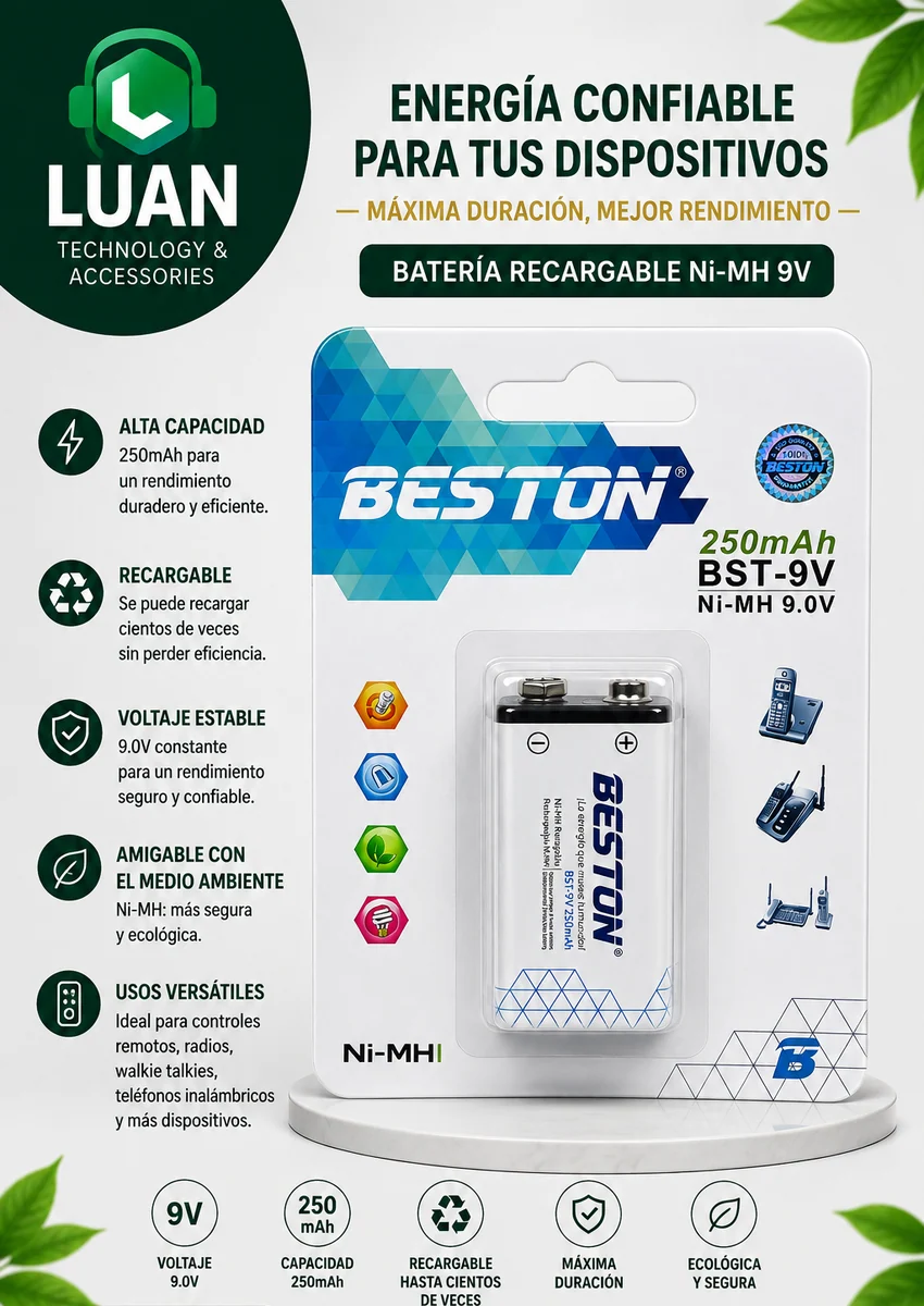 BATERIA BESTON BST-9V 250MAH