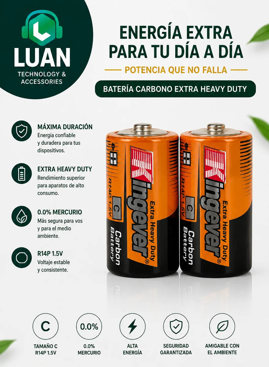 BATERIA CARBON TIPO C R14P X2