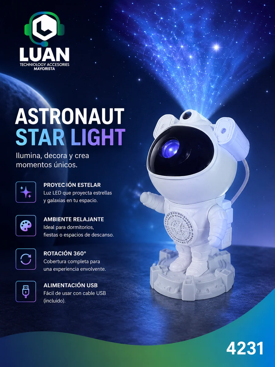 PROYECTOR ASTRONAUTA BLUETOOTH XL-733