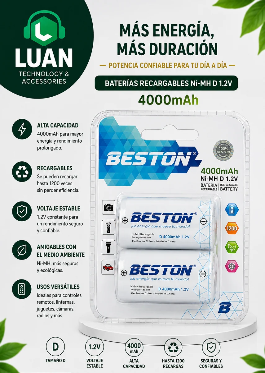 BATERIA RECARGABLE BST-D4000X2