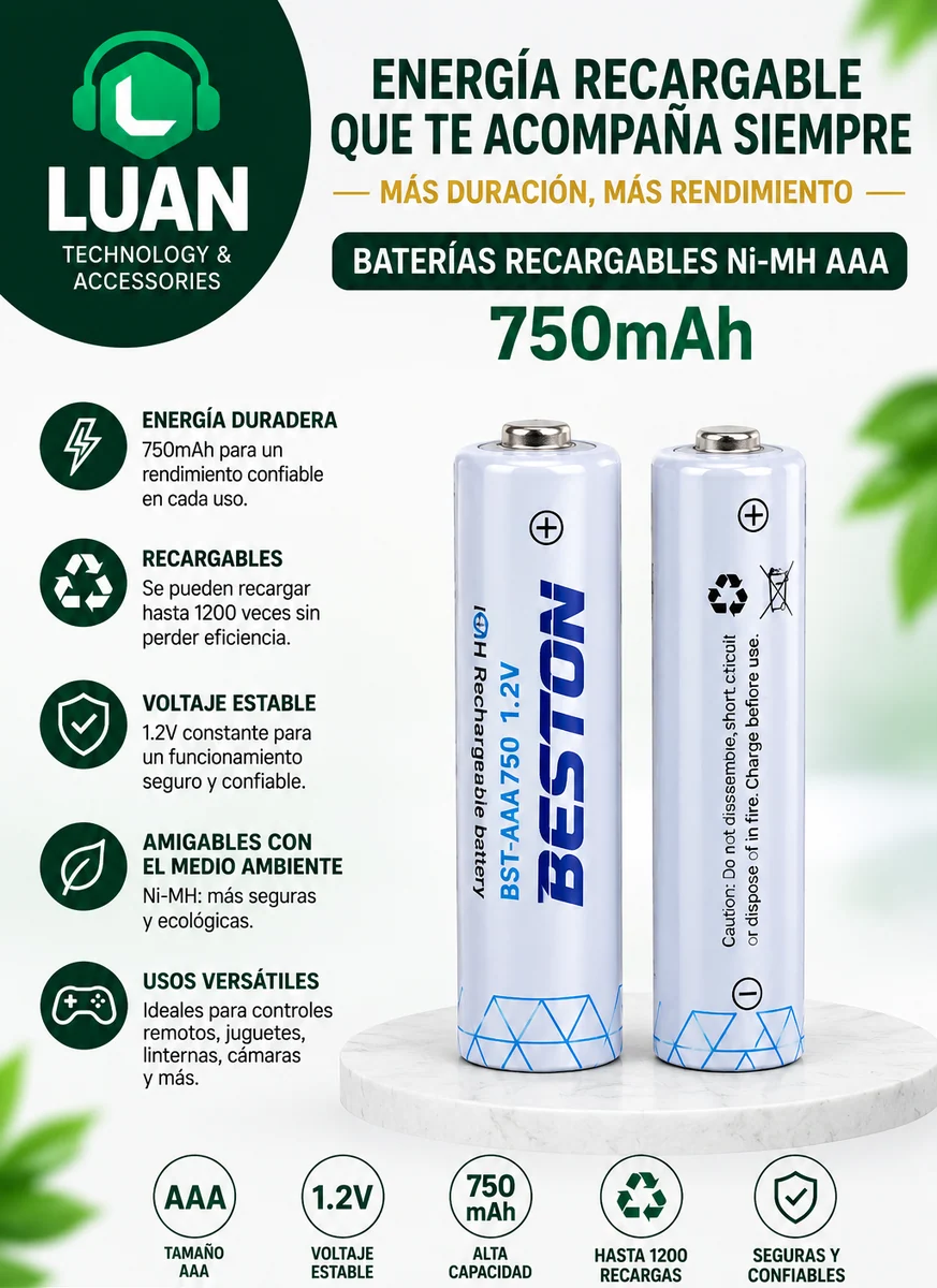 BATERIA BESTON AAA X2 750MAH
