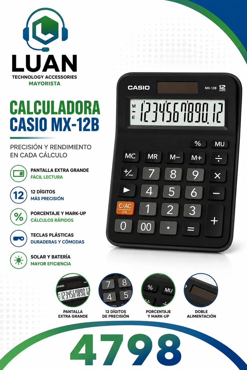 CALCULADORA CASIO MX-12B