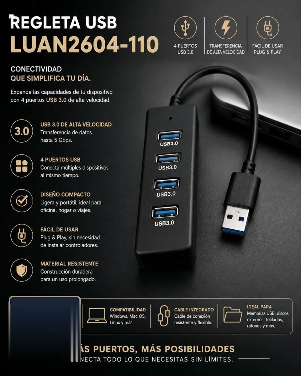 MULTIPUERTO USB 3.0 (4 PUERTOS)