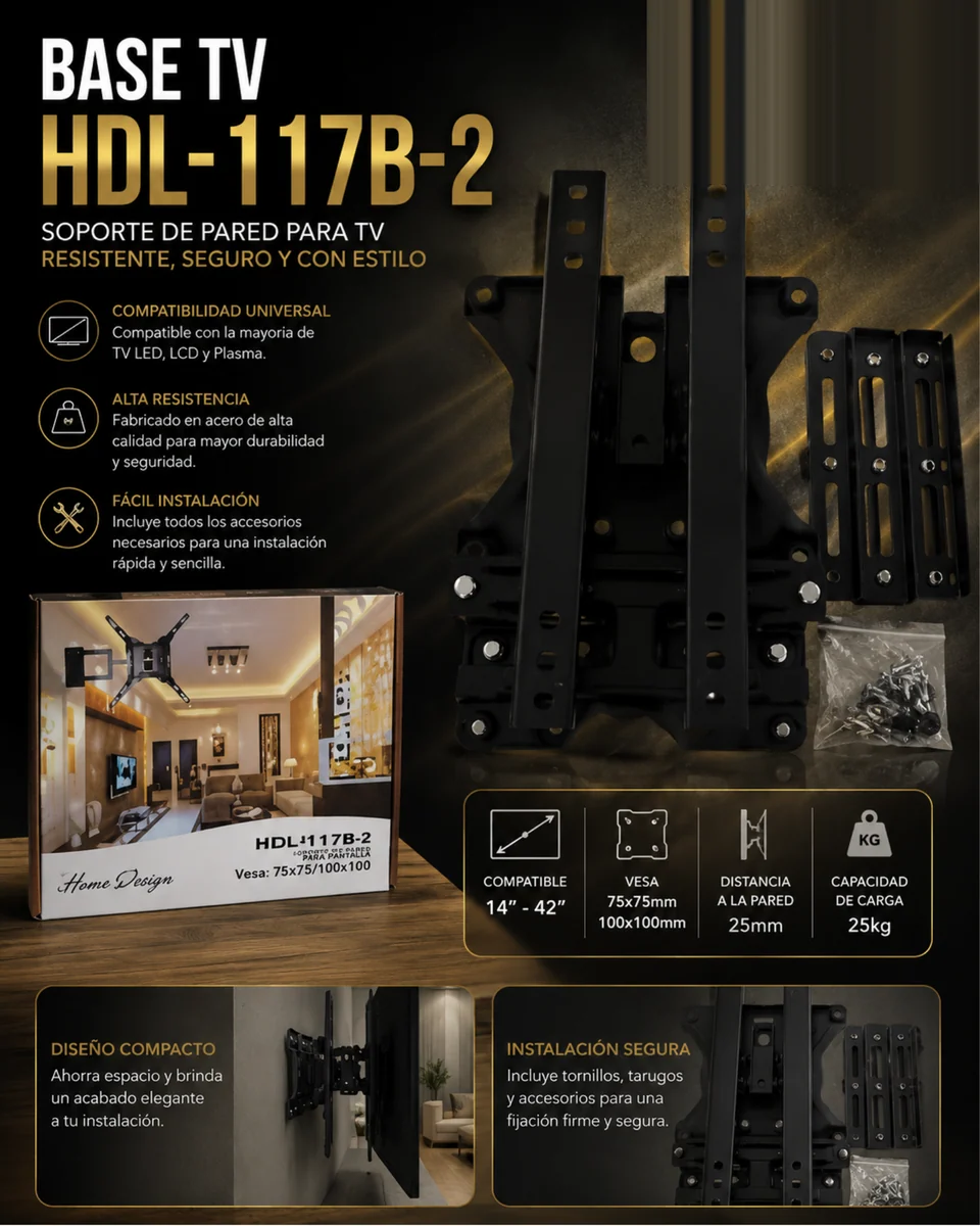 BASE TV CAJA MARRON LIBIANA HDL-117B-2