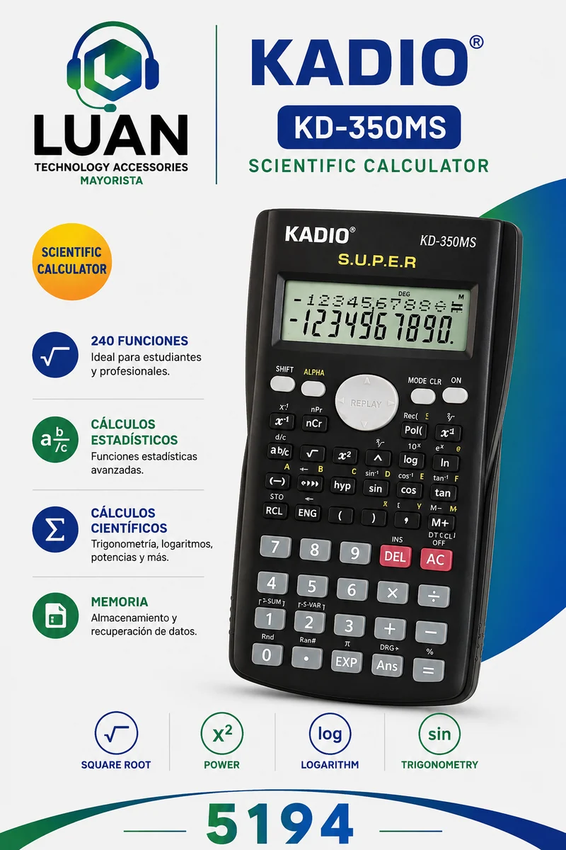 CALCULADORA KADIO KD-350MS