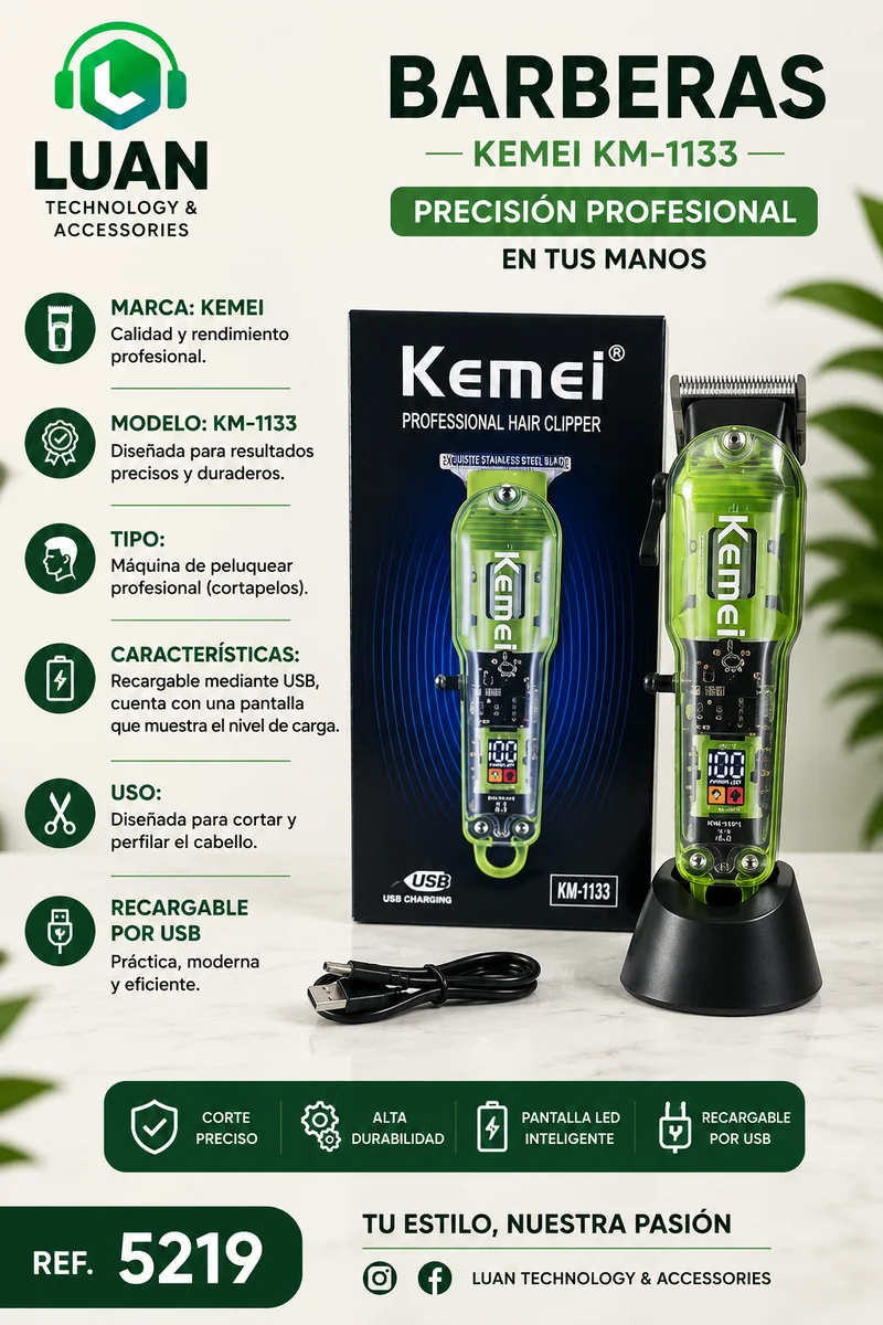 MAQUINA DE PELUQUEAR KM-1133