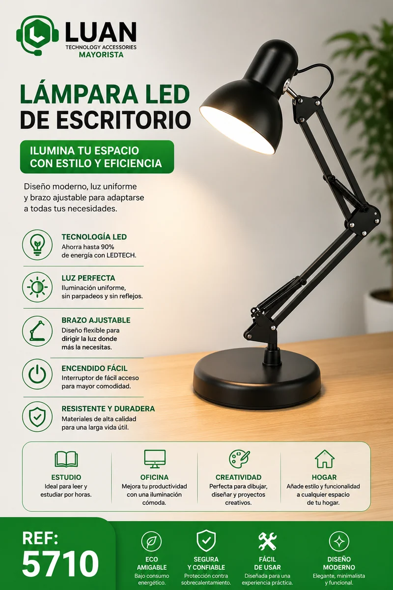 LAMPARA ESCRITORIO TOQUES EDK-8001/AT-1002