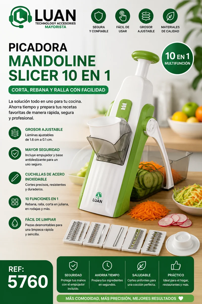 PICADORA MANDOLINE SLICER 10 EN 1