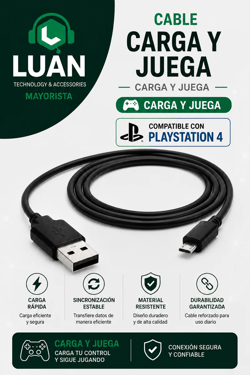 CABLE USB SONY PS4 PLAY STATION 4
