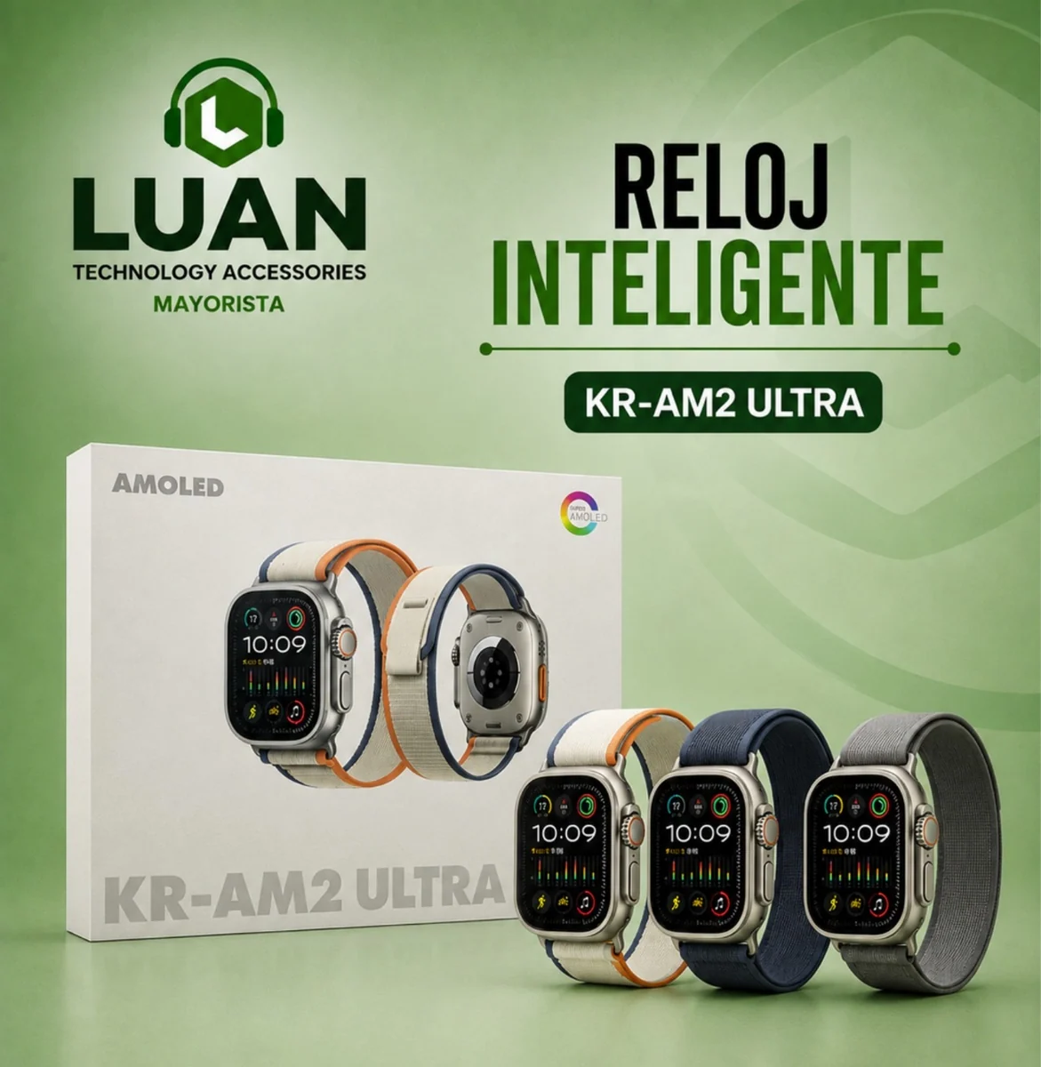 RELOJ SMART WATCH AMOLED KR-AM2 ULTRA