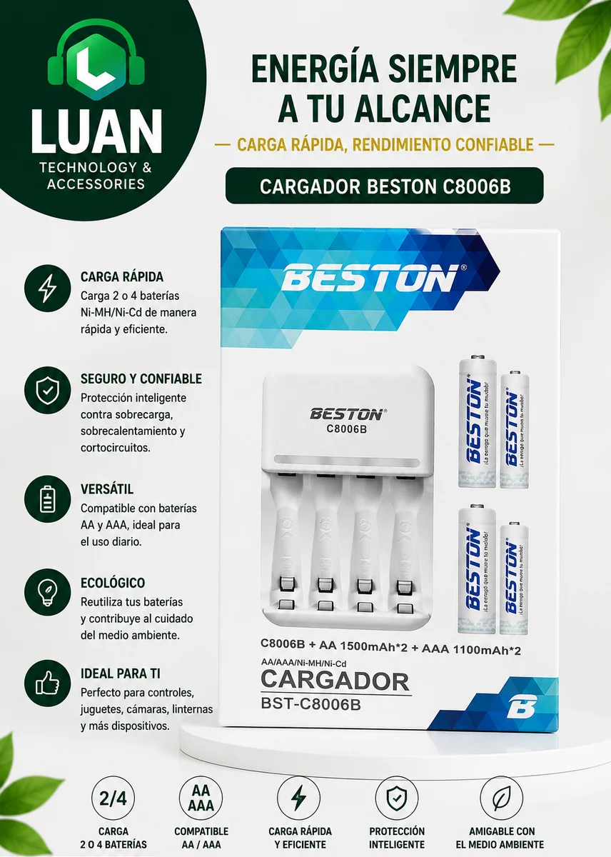 CARGADOR DE PILA BESTON MIXTO X4