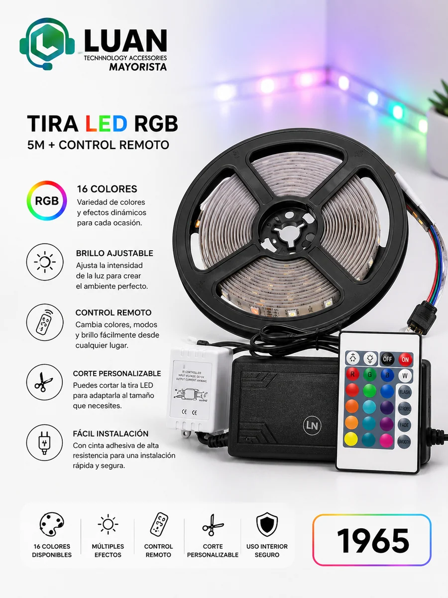 CINTA LED RGB 5M 5V-RGB-5M