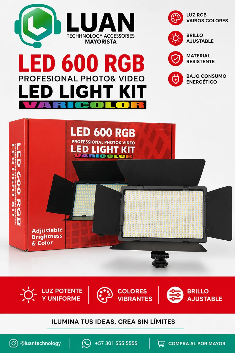 LAMPARA FOTOGRAFICA LED 6000W RGB