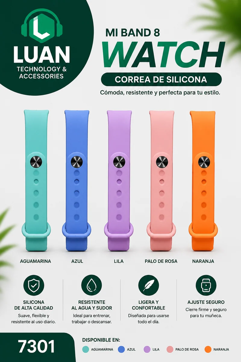 PULSO MI BAND 8 SILICONA