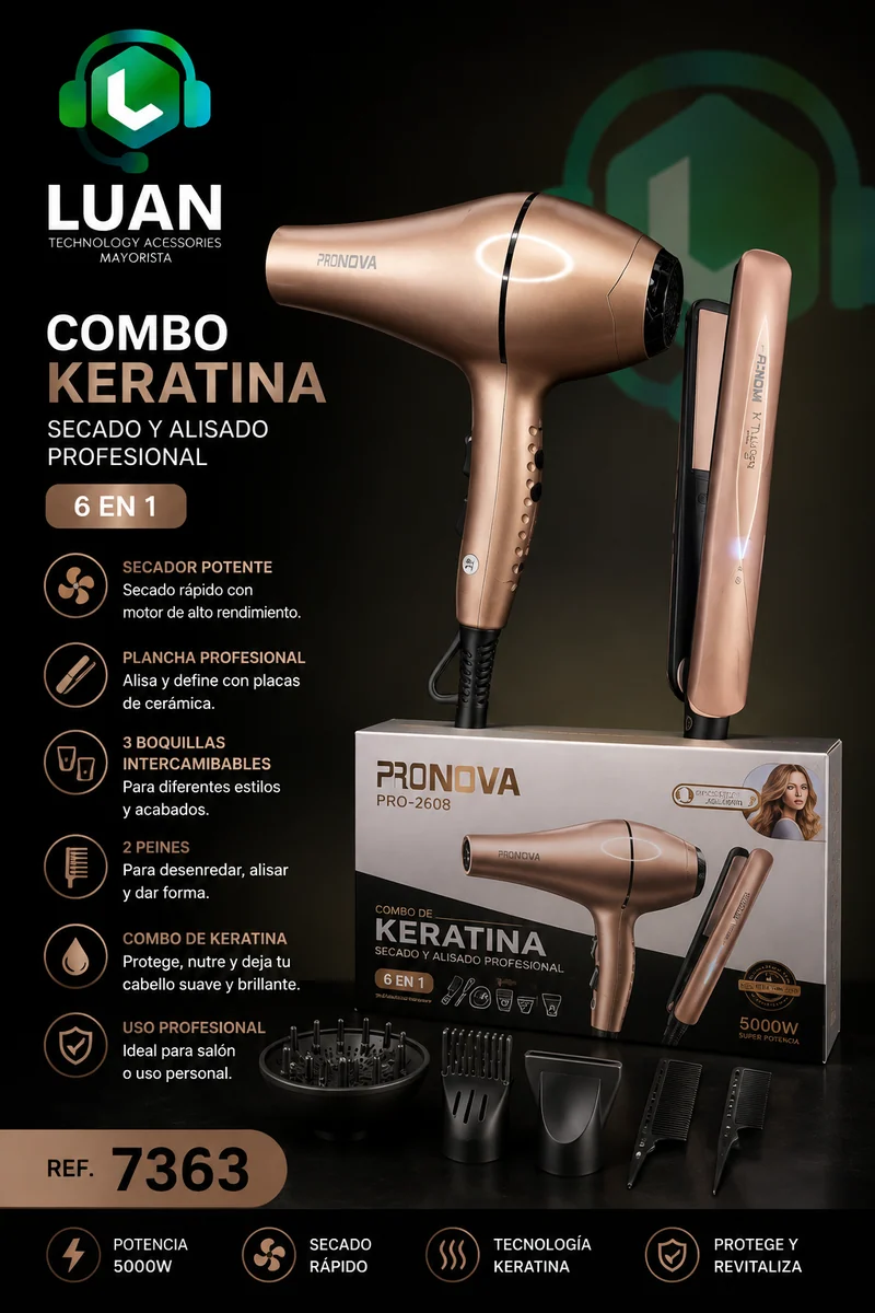 COMBO DE KERATINA SECADOR PLANCHA