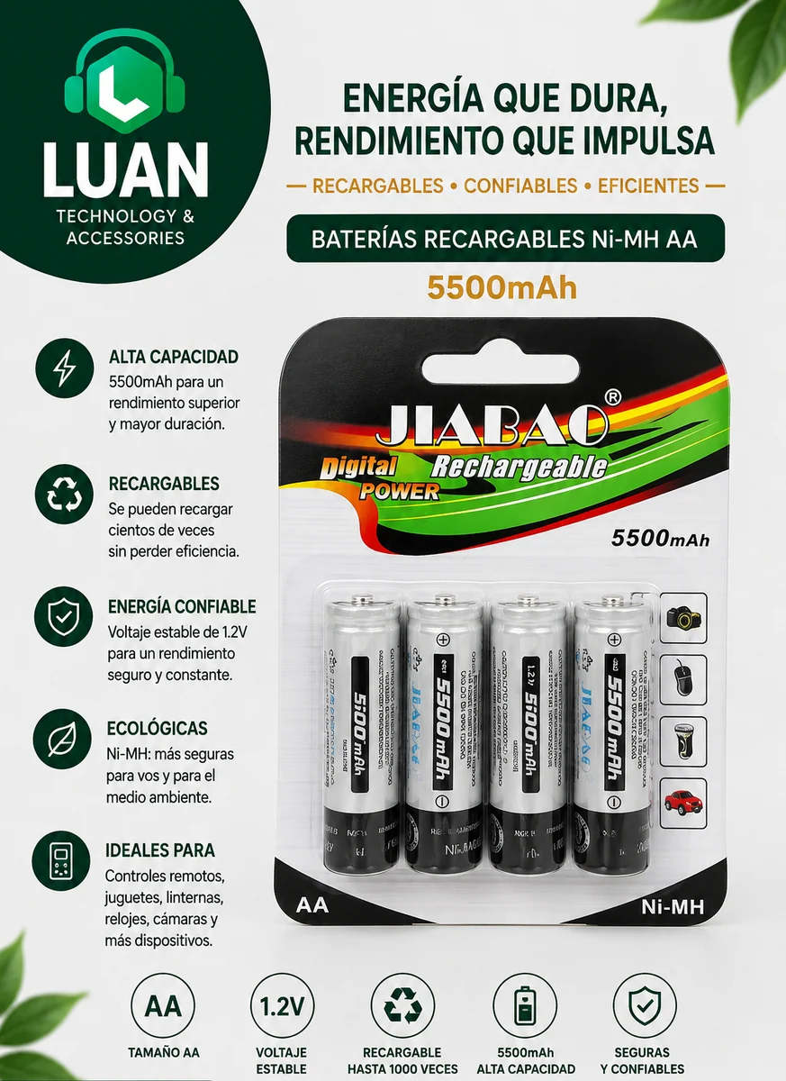 CARTON DE PILA X4 AA 5500MAH