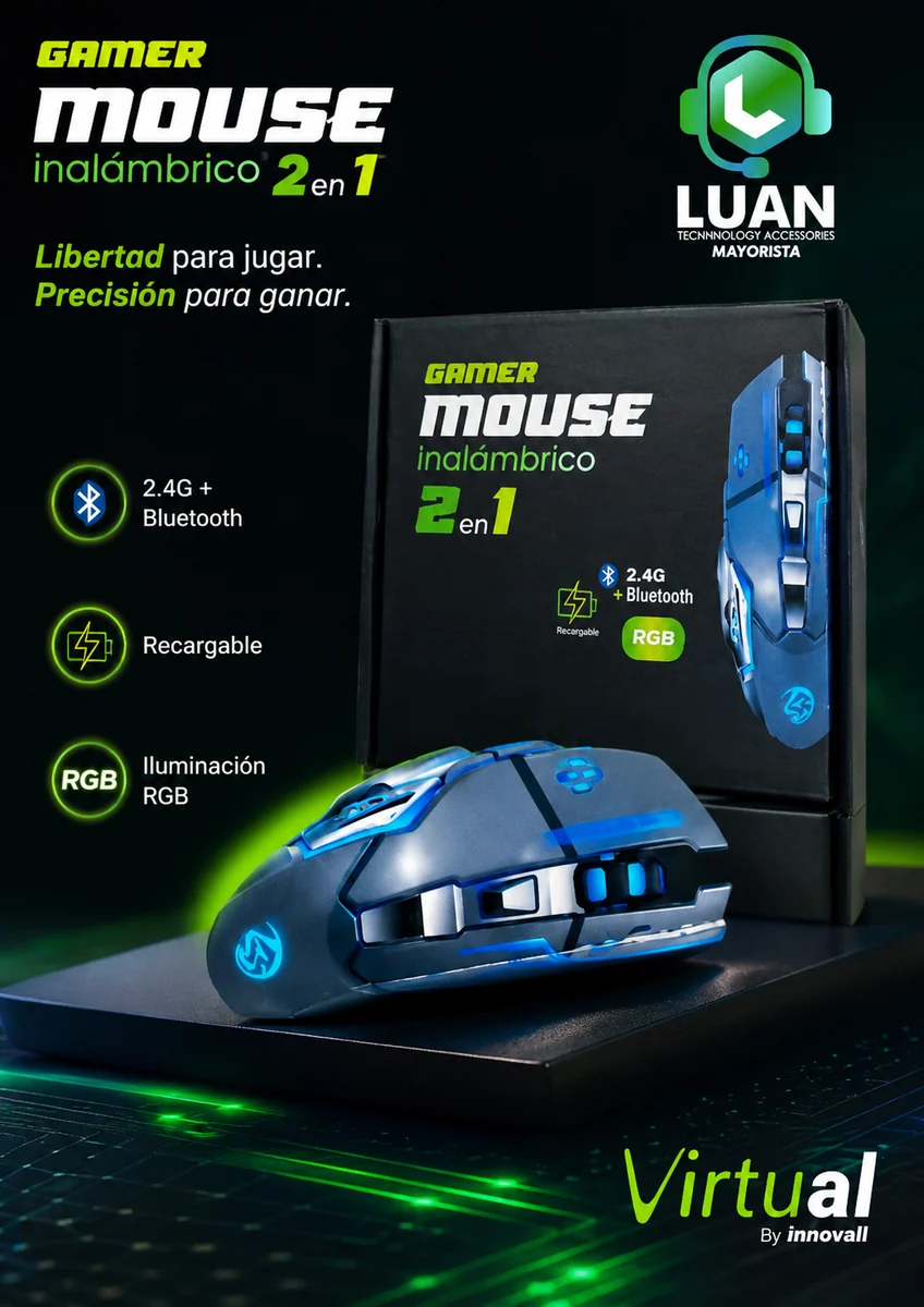 MOUSE INALAMBRICO RECARGABLE X2