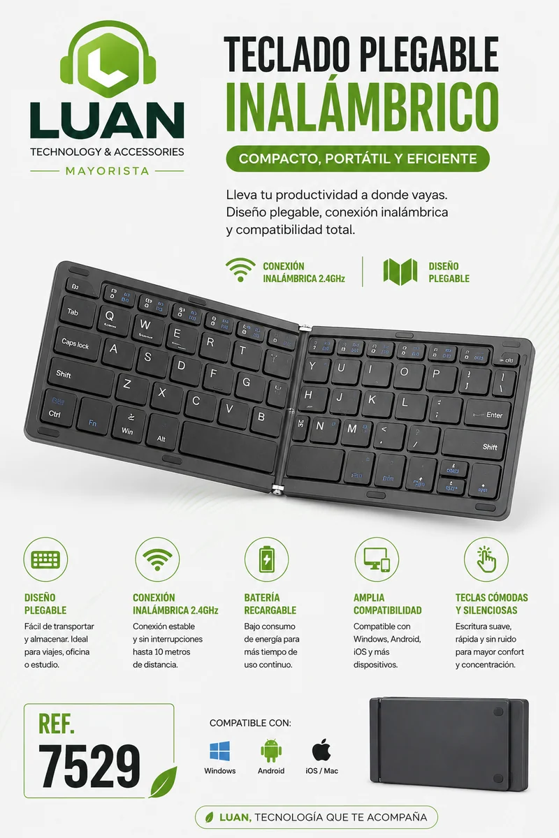 TECLADO INALAMBRICO PORTATIL A-1007
