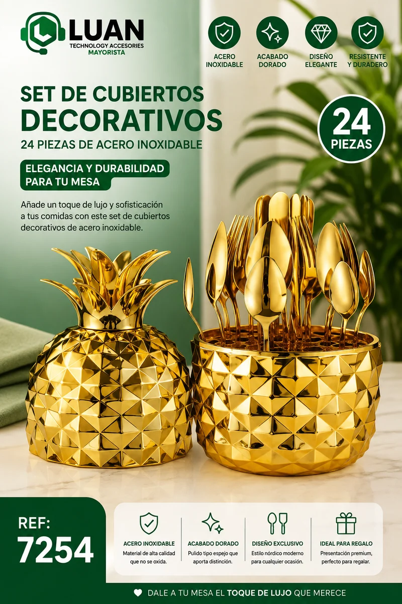 SET CUBIERTOS PIÑA