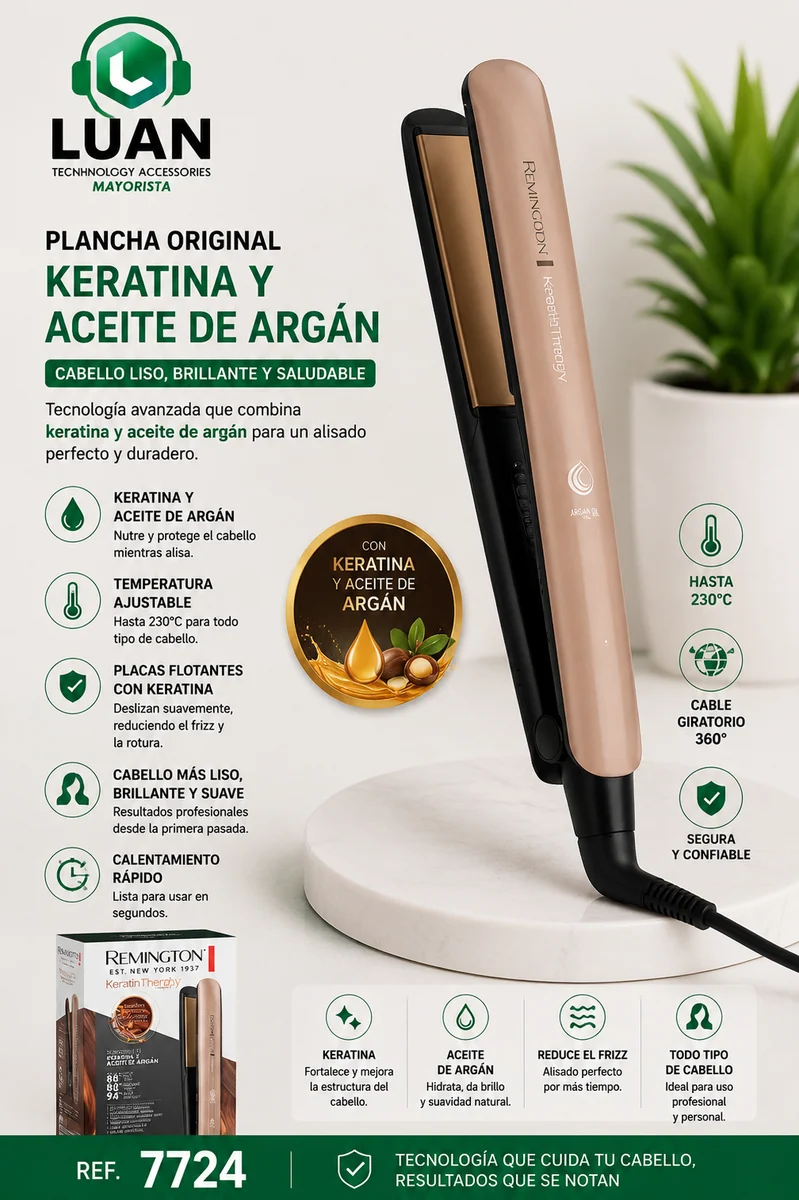 PLANCHA ORIGINAL KERATINA Y ACEITE DE ARGAN