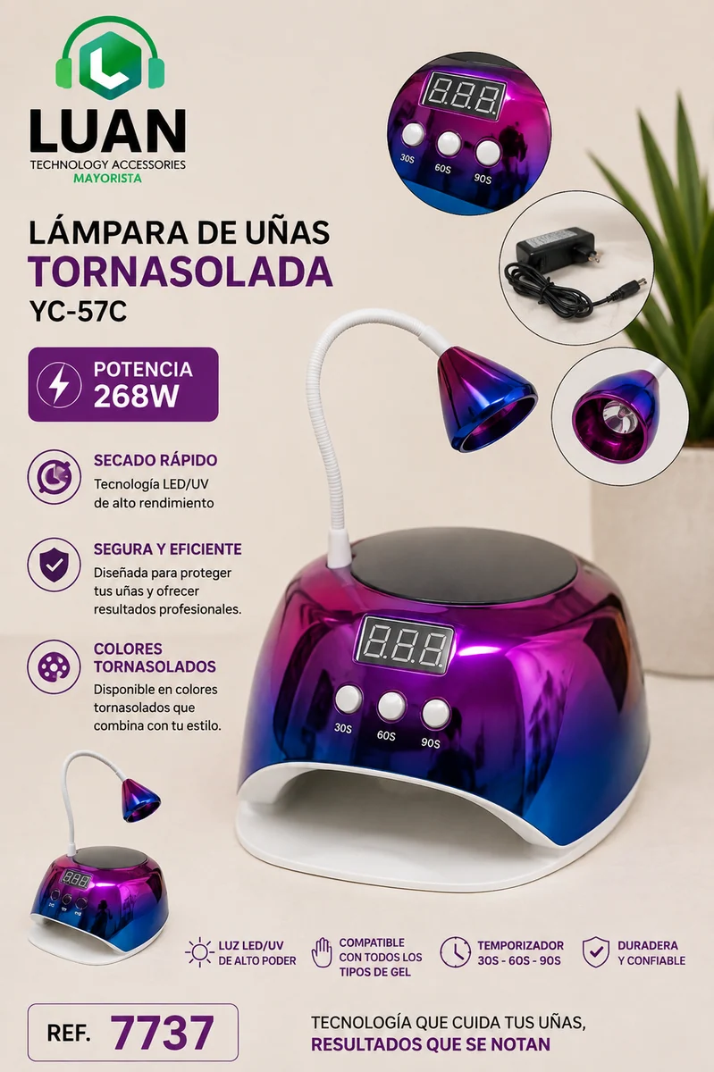 LAMPARA DE UÑAS TORNASOLADA YC-57C