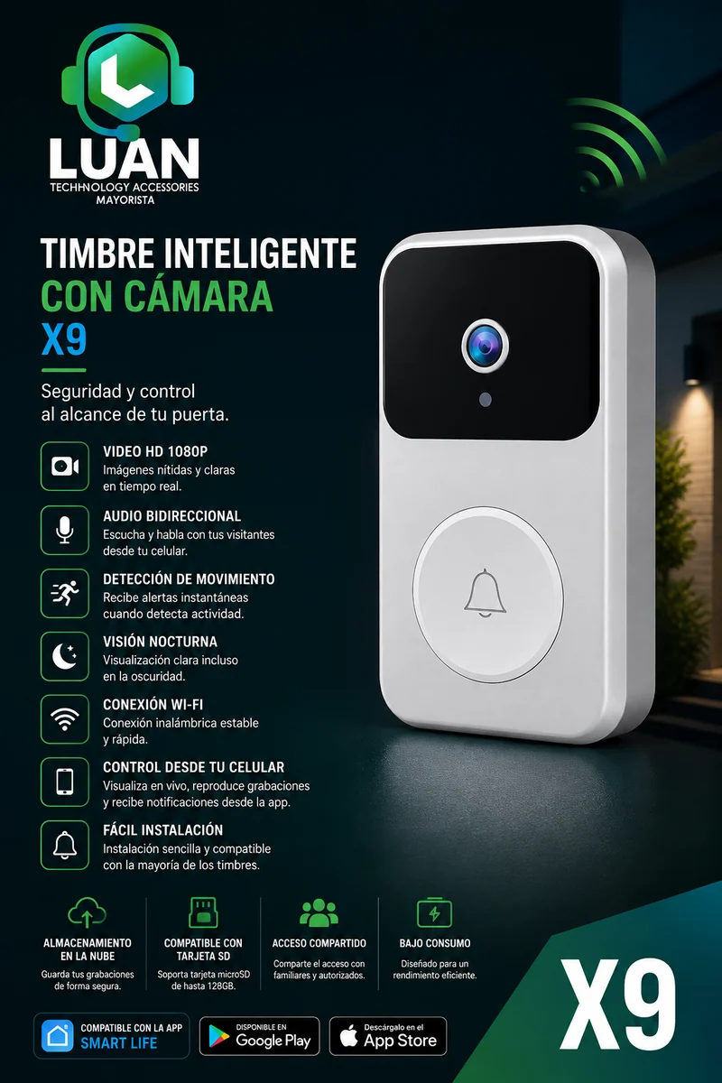TIMBRE INTELIGENTE CON CAMARA X9