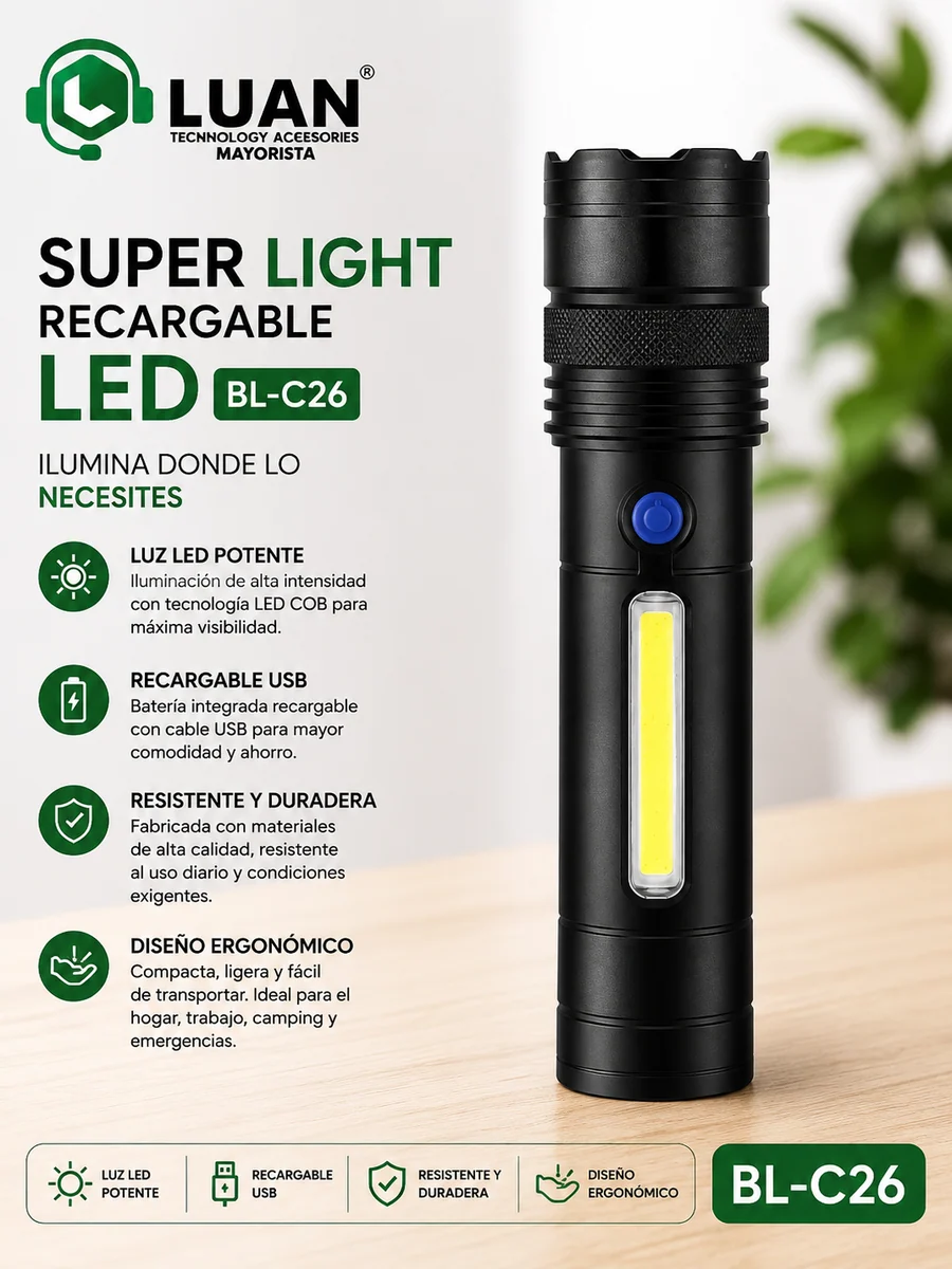 LINTERNA LED RECARGABLE BL-C26