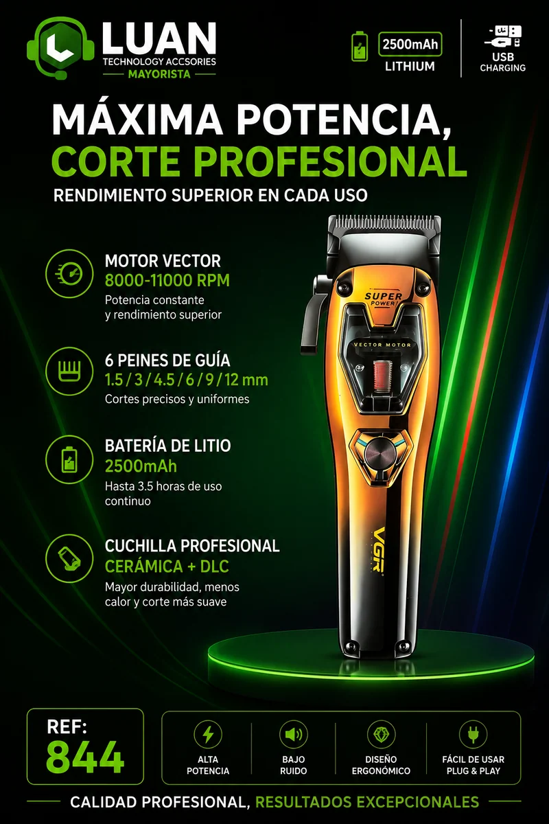 MAQUINA DE PELUQUEAR VGR V-668 VECTOR MOTOR