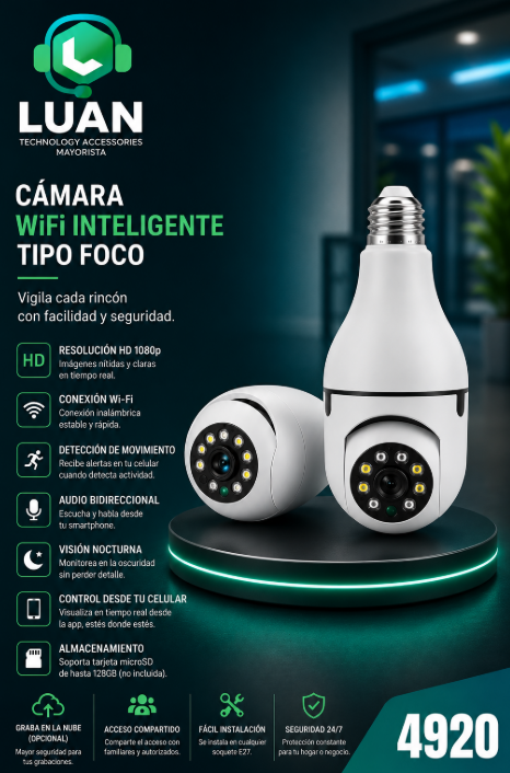 CAMARA WIFI TIPO FOCO E27