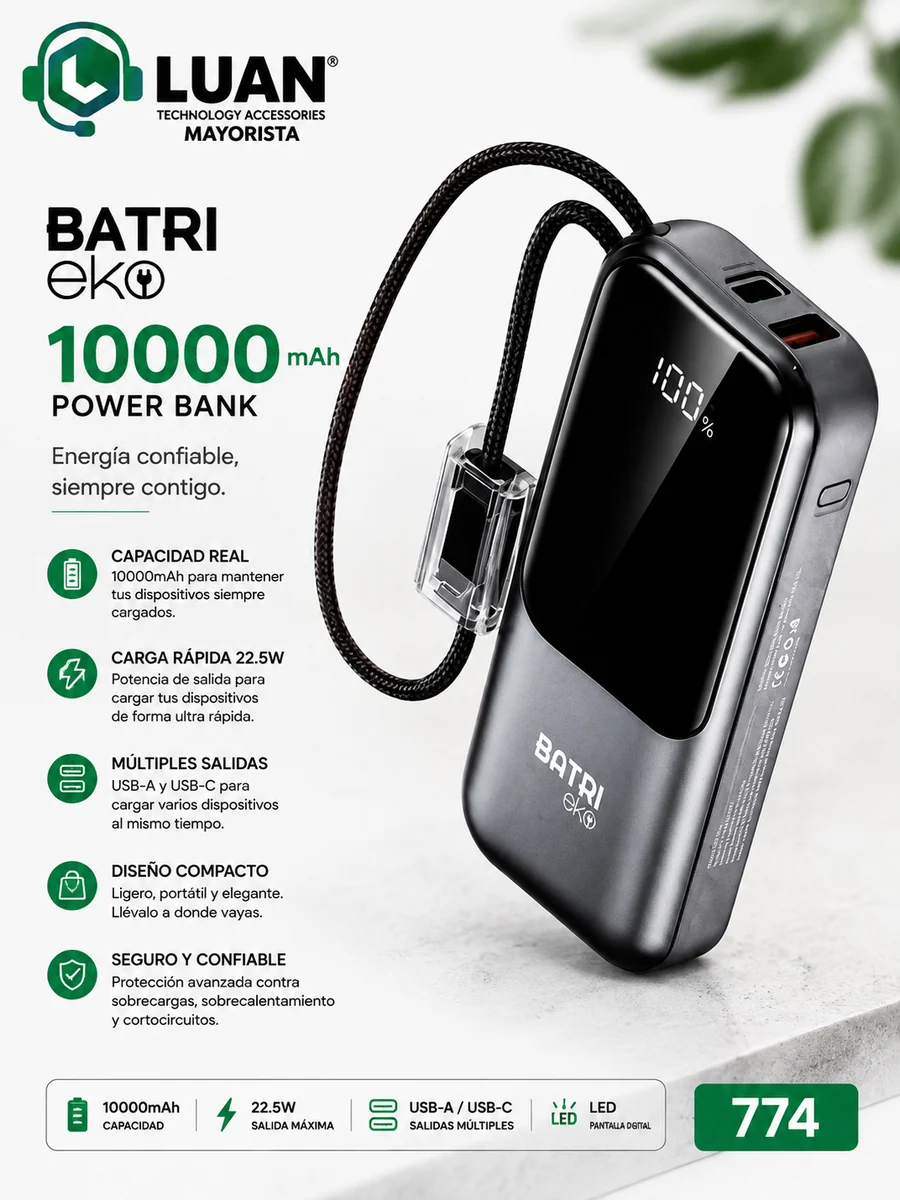 POWER BANK BATRI EKO 10000MAH