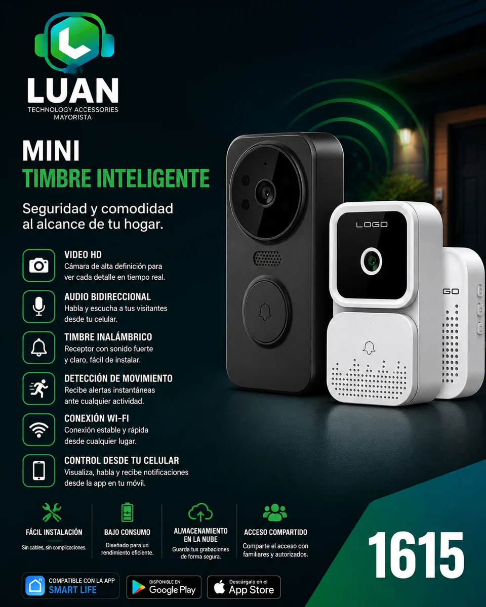 MINI TIMBRE INTELIGENTE WIFI CON RECEPTOR