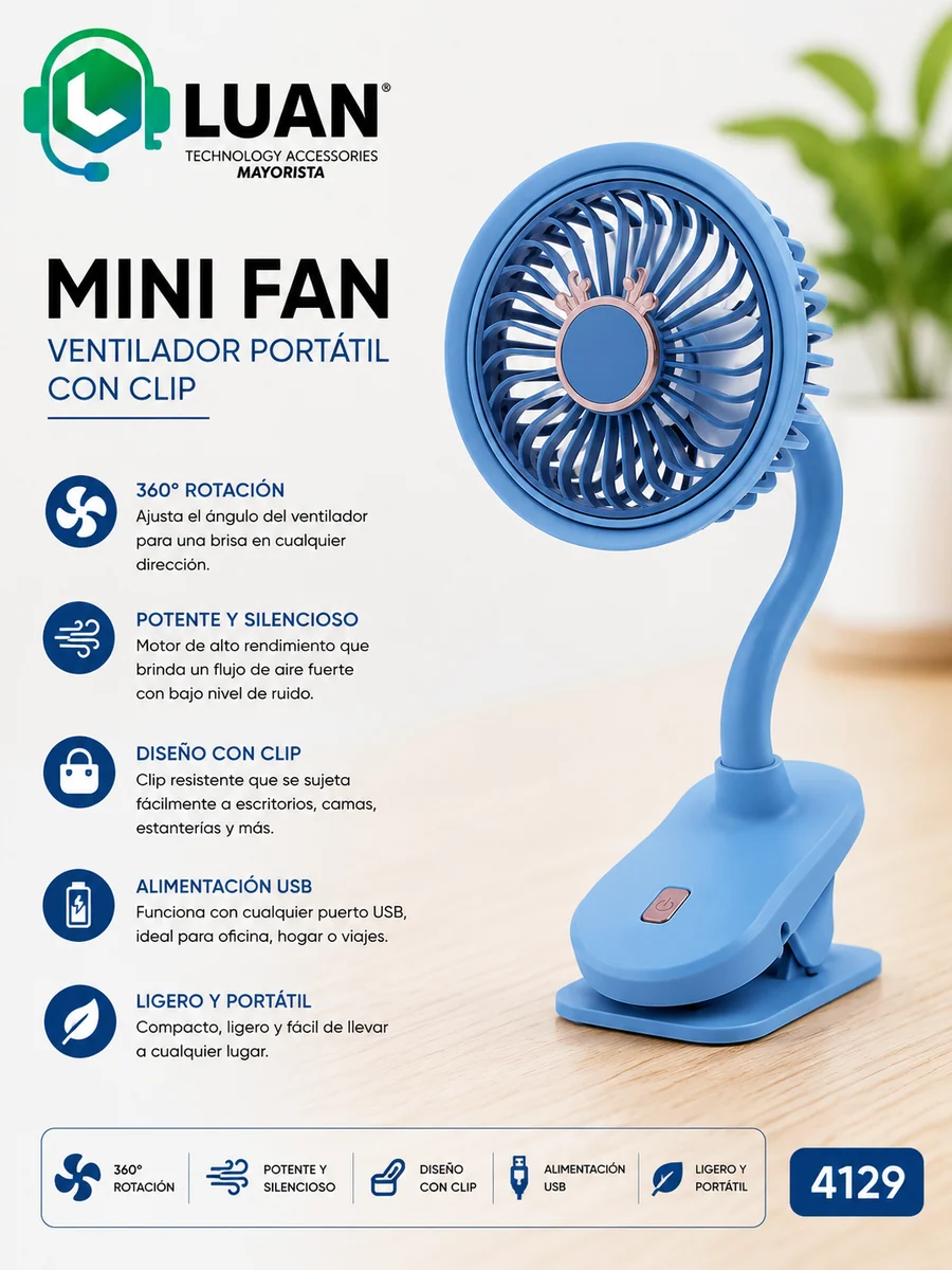 VENTILADOR MINI FAN CON CLIP