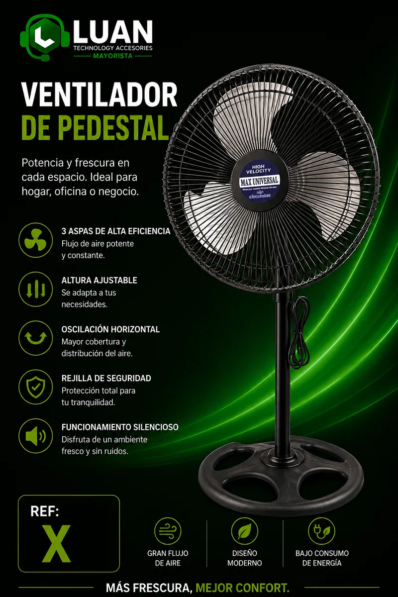 VENTILADOR DE PEDESTAL MAX UNIVERSAL