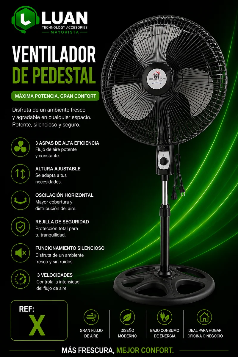 VENTILADOR DE PEDESTAL HOME MAN