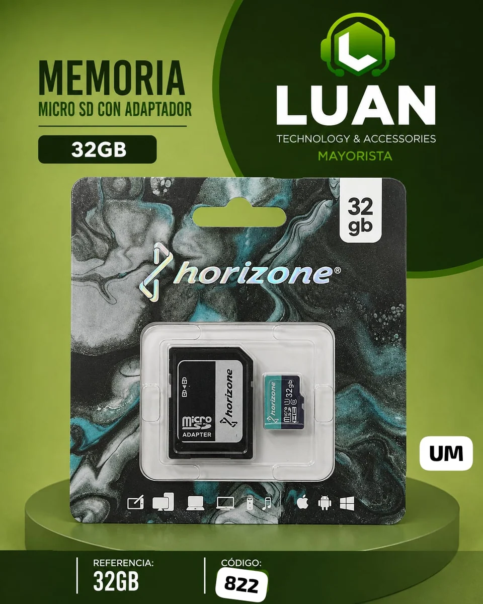 MEMORIA MICRO SD HORIZONE 32GB CON ADAPTADOR