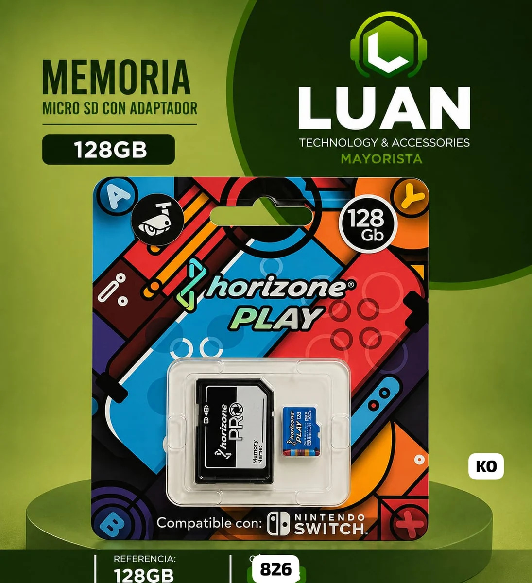 MEMORIA MICRO SD HORIZONE PLAY 128GB CON ADAPTADOR