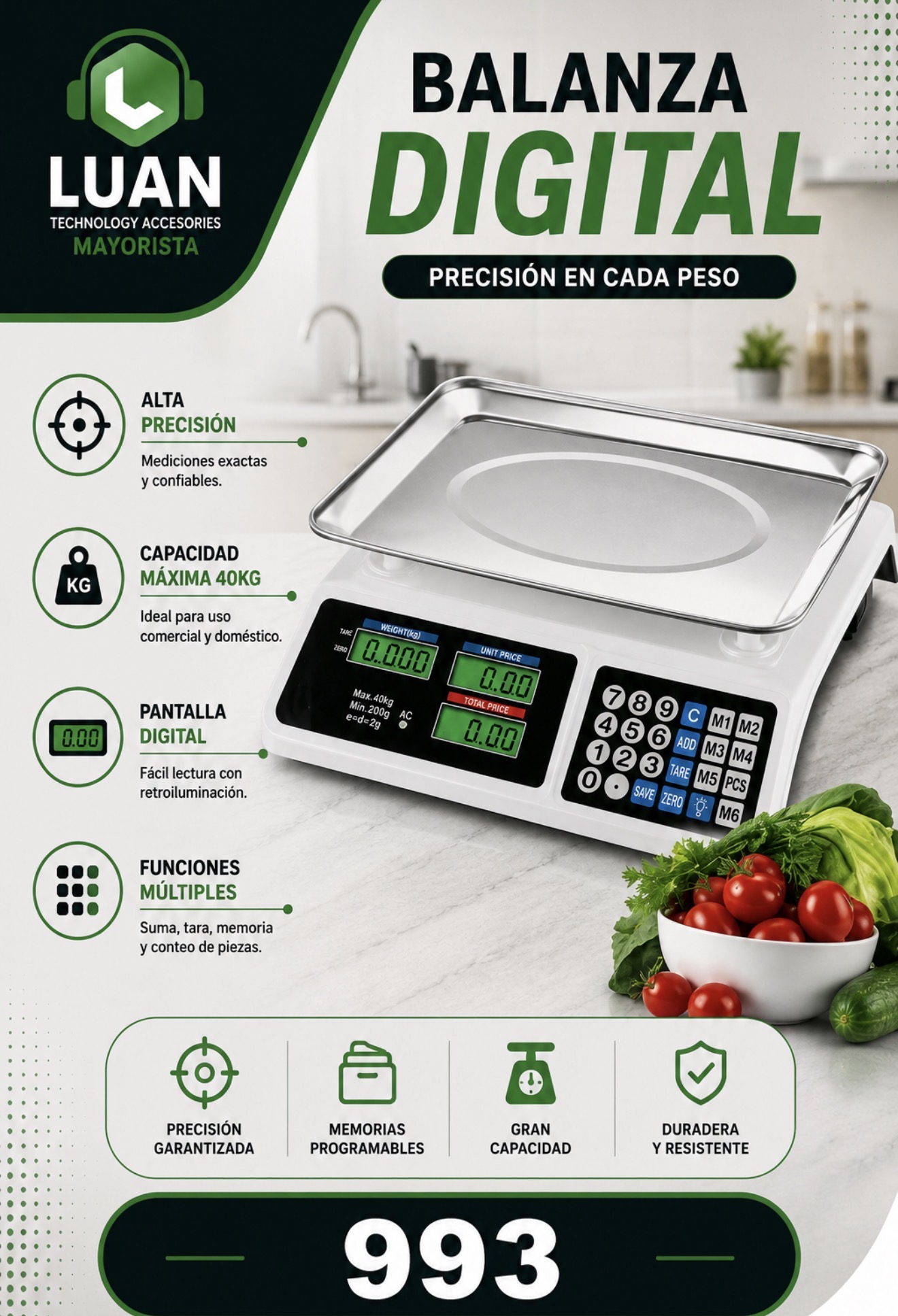 GRAMERA DE TIENDA 40KG - FT2005
